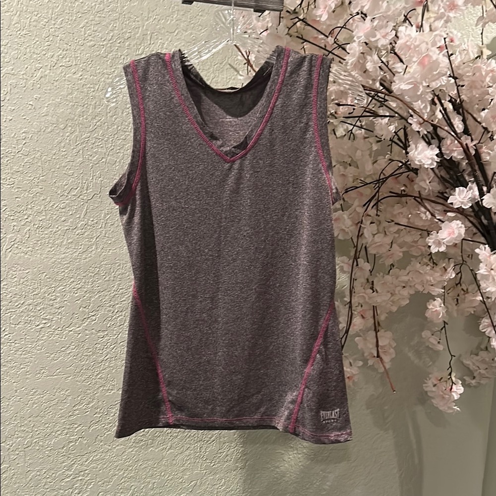 Everlast Fitted Gray and Pink Tank Top